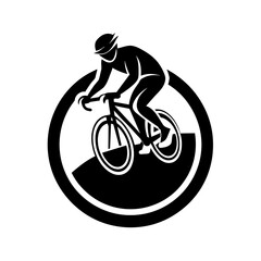 Naklejka premium Bicycle logo vector silhouette illustration on white background