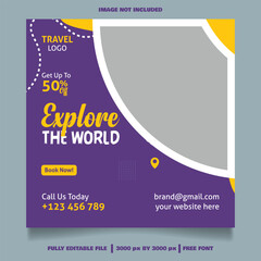 Premium Vector Travel Agency Social Media Post Template