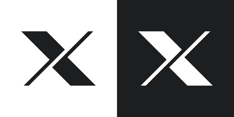 Letter X logo design with creative concept. Premium Vector