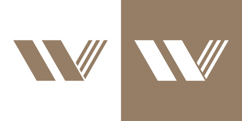 Letter W logo design with creative concept. Premium Vector