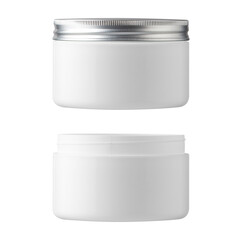 Blank template clean jar with rose gold cap for cosmetic cream. pink plastic container for care face or gel for beauty skin, Mock-up for design,