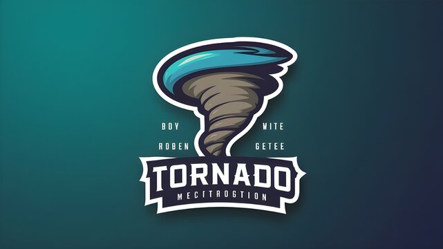 Modern Tornado Mascot Badge Graphic