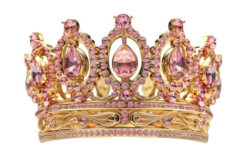 Royal gold crown with pink diamonds