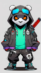 MECHA PANDA TECHWEAR CHARACTER ILLUSTRATION
