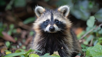 Wildlife Portrait of a Raccoon Dog Generative AI