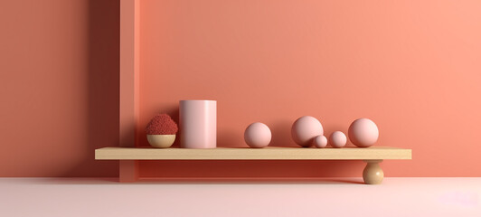 Trendy Gen Z Coquette Trend Style: Best-Selling AI-Generated Adobe Stock Image of a Simple Empty Product Display Template for Elegant and Chic Showcases