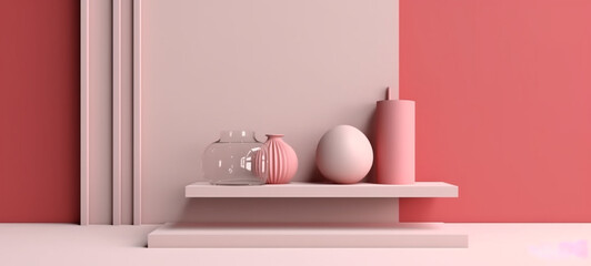 Trendy Gen Z Coquette Trend Style: Best-Selling AI-Generated Adobe Stock Image of a Simple Empty Product Display Template for Elegant and Chic Showcases