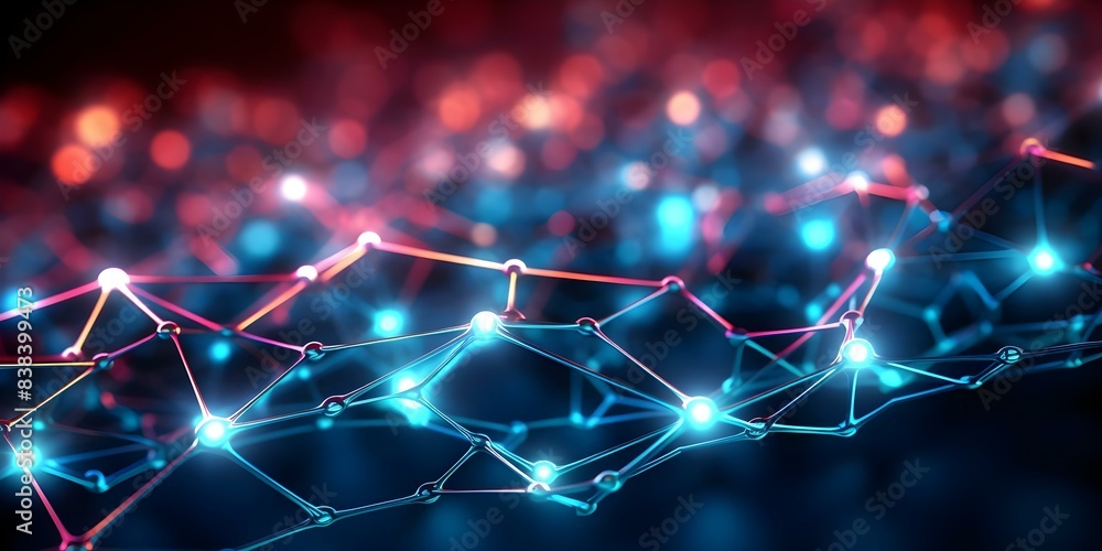 Poster abstract 3d network connections design background with plexus pattern labeled g21. concept abstract 