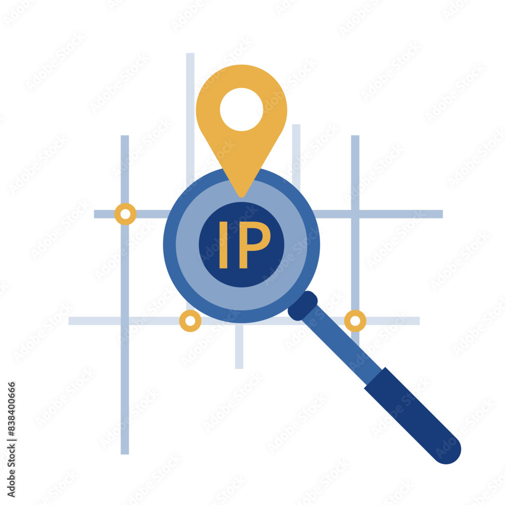 Aufkleber ip address point locator, online privacy and anonymity. vector illustration symbol element for web d