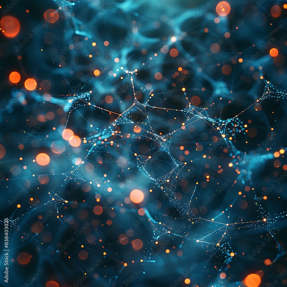 Poster abstract network background featuring glowing nodes and connections. an ideal concept for technology