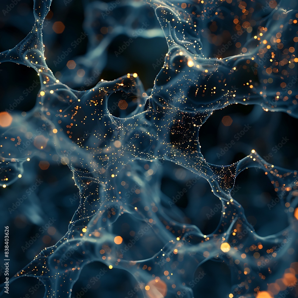 Aufkleber abstract network representation with glowing nodes and intricacies. perfect for technology, science,