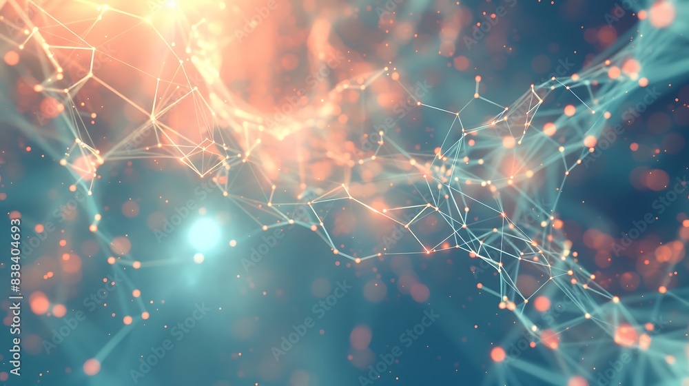 Aufkleber abstract technology network background with glowing lines and nodes. futuristic digital design, data