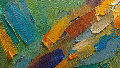 macro artist's palette, texture mixed oil paints in different colors and saturation studio