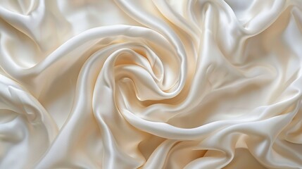 Obraz premium Draped Ivory Satin Fabric, Smooth and Elegant Texture, Perfect for Background or Design