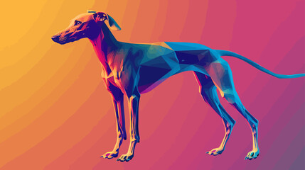 Vector Logo Illustration Grey Hound Gradient Colorful Style