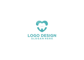 Obraz premium Dental love logo design template