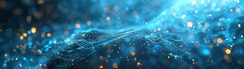 Abstract blue digital background Big data visualization Science background Big data complex with compounds Lines plexus