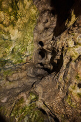 Leopard skin texture on the walls in the Polovragi Cave