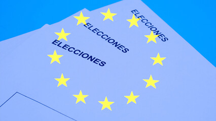 European Election Concept with Stars and Blue Background