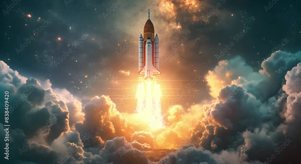 Canvas Prints space ship rocket taking off. spaceship is about to launch.