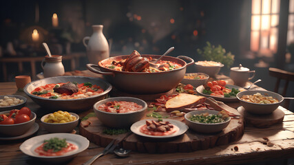 Naklejka premium The most delicious meal in the world, 8k render