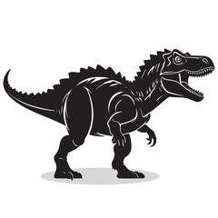 Fototapeta premium Dinosaur silhouettes and icons. Black flat color simple elegant white background Brussels sprouts vegetable vector and illustration.