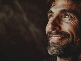 Fototapeta premium Lächelnder Mann im Licht