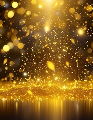 golden christmas background with lights