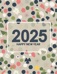 new year 2025 card with balls