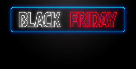 Black Friday Sale neon banner vector design template. Black Friday Big discounts neon text, light banner design element colorful modern design trend, night bright advertising, bright sign. Vector.