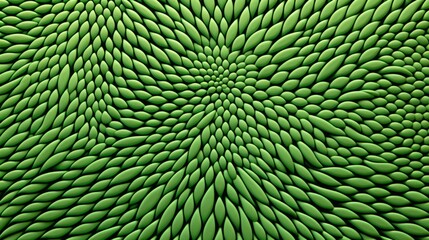 Macro image of little green shapes forming an organic-looking radiating pattern