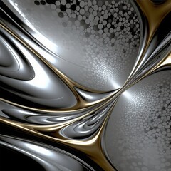 Macro look at an abstract polished metal composition with a radiating design