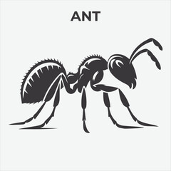 A Distinct Ant Silhouette for Multi-Format Designs. Vector Illustration