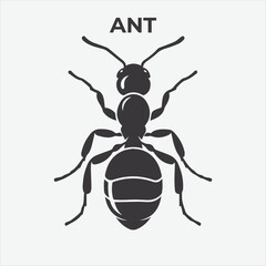 A  Bold Silhouette Image of a Ant for Versatile Use. Vector Illustration 