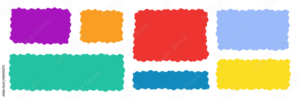 Poster various cute hand drawn rectangle quote set. colorful doodle text box frame. empty speech bubble. bl