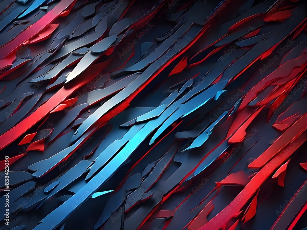 Poster abstract background of small lines blue and red neon lightning color with shadow gradient black and 