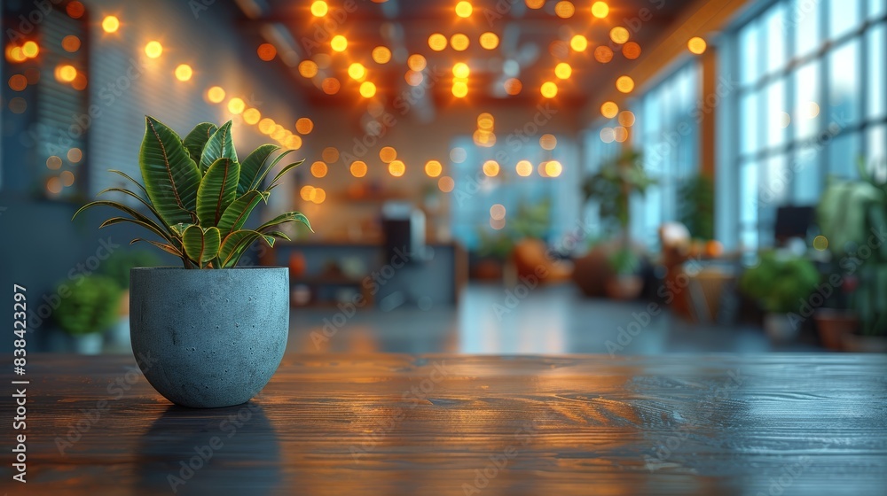 Poster casual office scene with blurred background generative ai