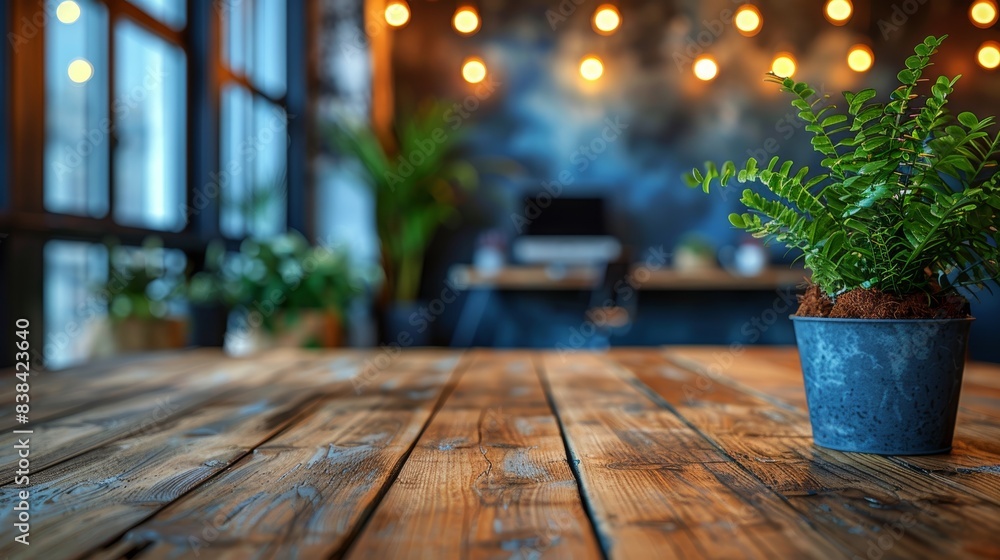 Aufkleber modern office space with blurred background generative ai