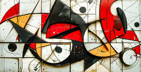 Abstract Contemporary Art A Vibrant and Dynamic Composition Featuring Bold Geometric Shapes and Rich Colors, Perfectly Capturing Modern Artistic Expression and Creativity for an Eye-Catching Visual