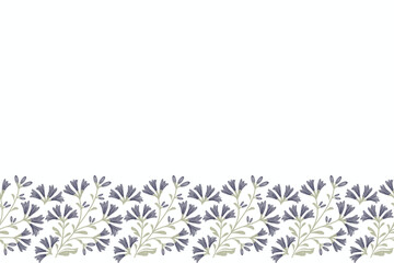 Obraz premium Minimal Flower border pattern seamless vintage design embroidery texture vector with copy space
