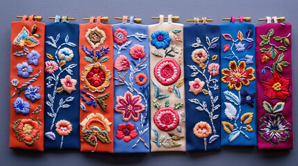 Collection of Colorful Embroidered Book Covers