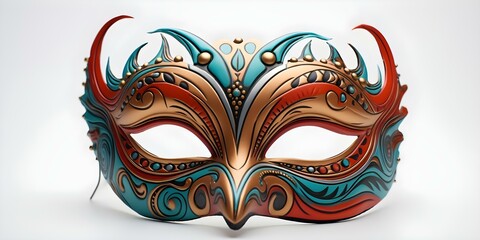 Obraz premium Carnival mask standing alone on a white background. Concept Masquerade, Carnival, Mask, White Background, Standing Alone