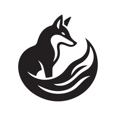 Minimalist Black and White Fox Logo Design
