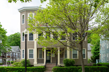 Charming three-story home in leafy neighborhood, Brighton, MA, USA