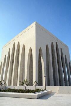 Abu Dhabi, United Arab Emirates - January, 17, 2024 : The Church at the The Abrahamic Family House, encompassing a mosque, a church, a synagogue and is situated in the Saadiyat 
