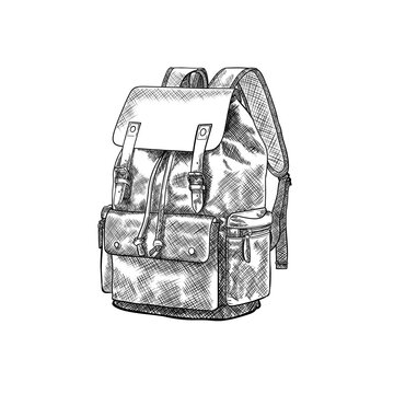 recommend clip art: drawing illustration lineart of a backpack
