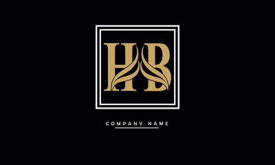 HB, BH, H, B Abstract Letters Logo Monogram