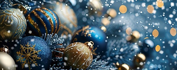 Blue And Gold Christmas Ornaments