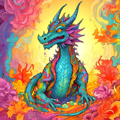 chinese dragon on the wall