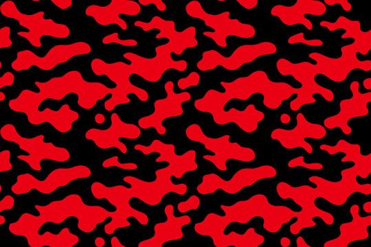 Seamless red army camo pattern for military fabric